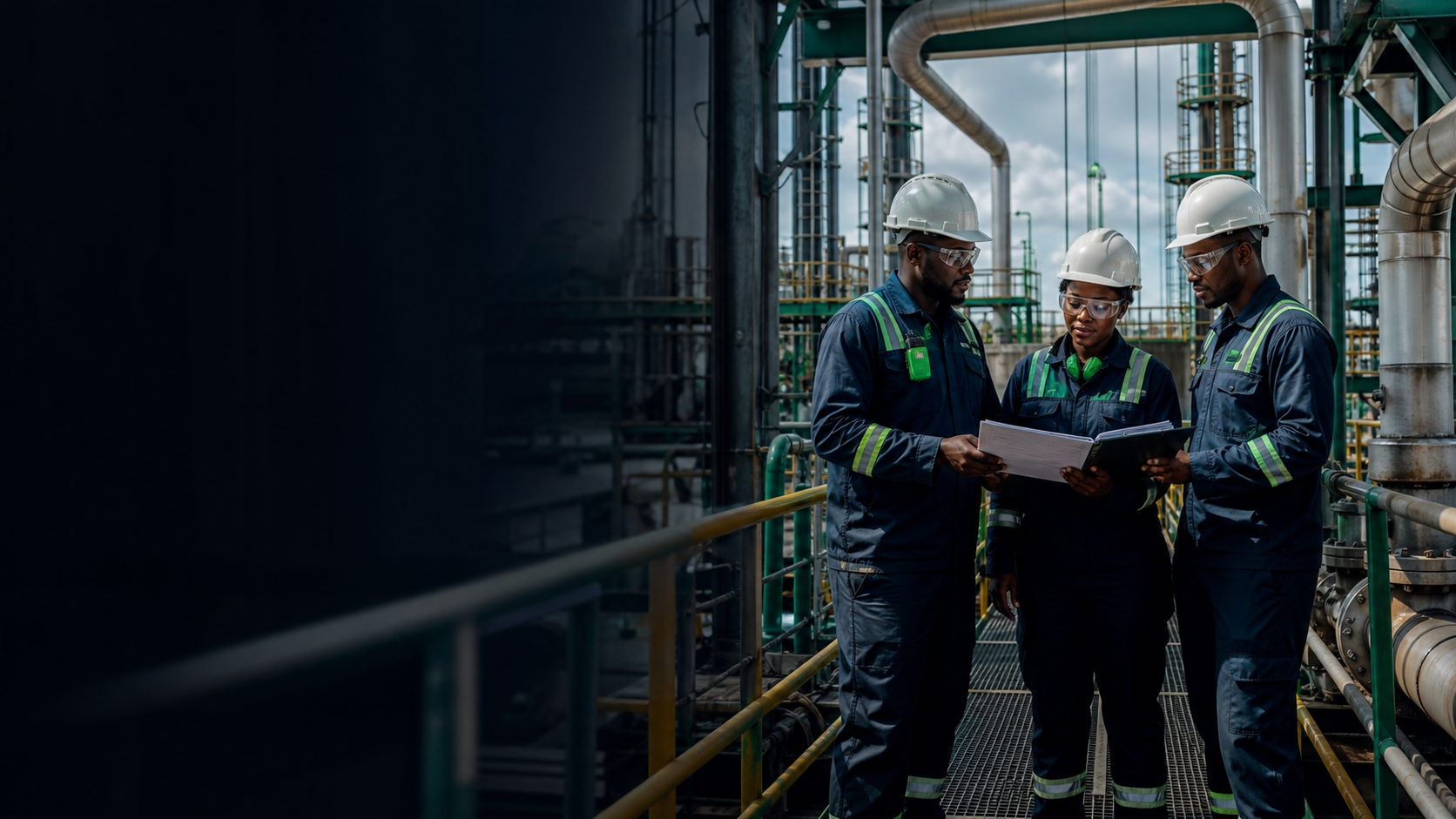 PROXICOM engineering team reviewing quality documentation at an industrial plant